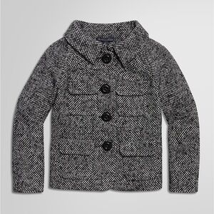 Brooks Brothers tweed cropped black and white jacket